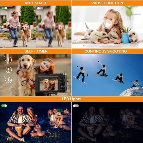 4K Digital Camera for Photography with 3'' 180°Flip Screen, Autofocus 48MP Vlogg - Picture 6 of 6